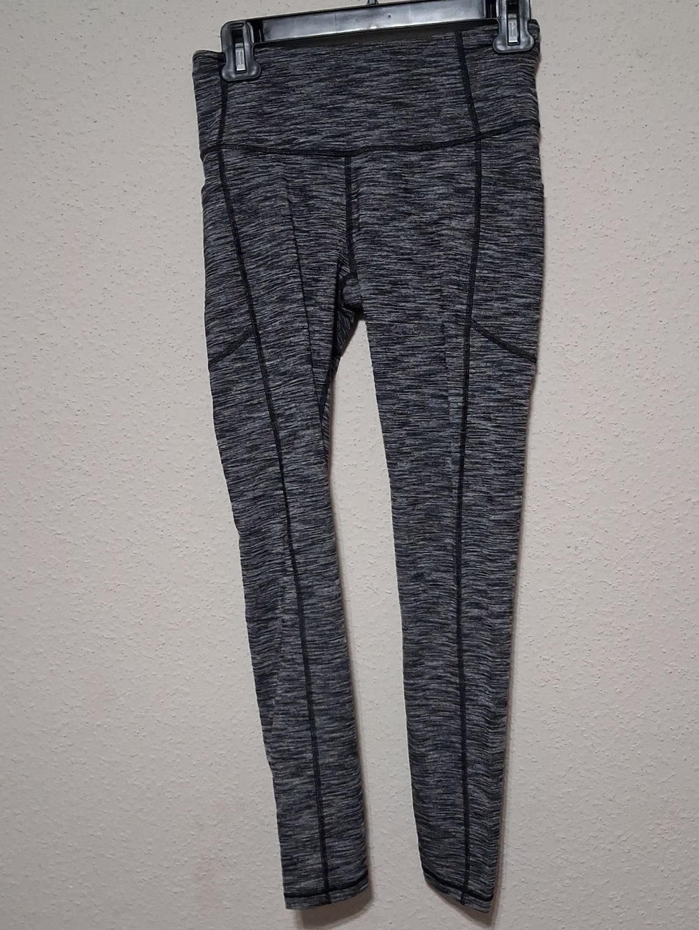 Victoria's Secret Charcoal Space Dye High-Waist Leggings with Black Stitching